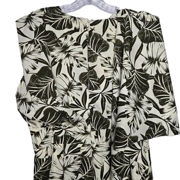 Kosmios Jumpsuit Back Drape Floral Tropical Print Wide Leg Size Large - Picture 6 of 11